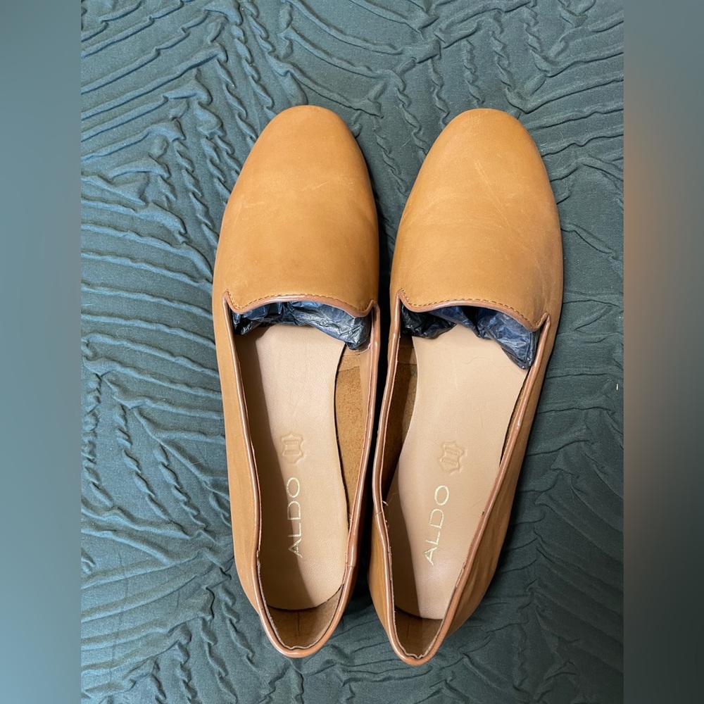 Aldo Women’s Flats, camel leather upper